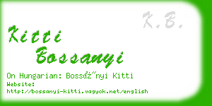 kitti bossanyi business card